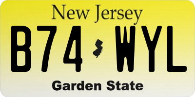 NJ license plate B74WYL