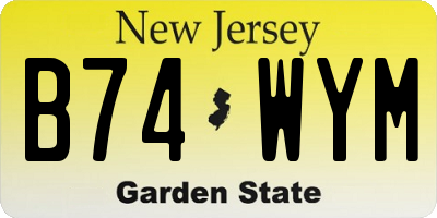 NJ license plate B74WYM
