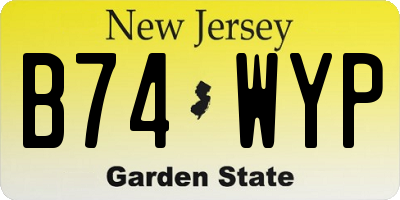 NJ license plate B74WYP