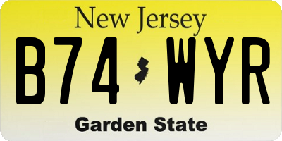 NJ license plate B74WYR