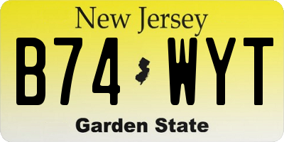 NJ license plate B74WYT