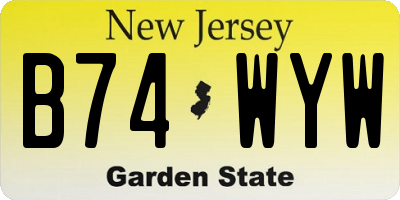 NJ license plate B74WYW
