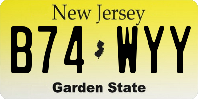 NJ license plate B74WYY