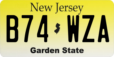NJ license plate B74WZA