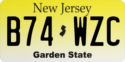 NJ license plate B74WZC