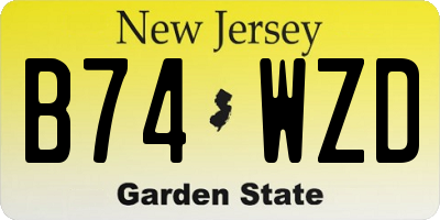 NJ license plate B74WZD
