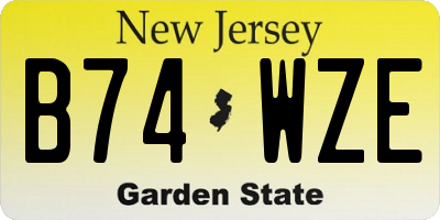 NJ license plate B74WZE