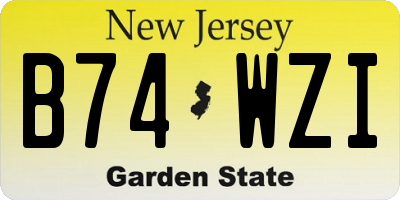 NJ license plate B74WZI