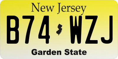 NJ license plate B74WZJ