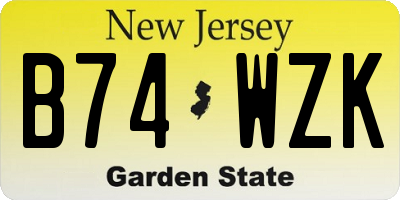NJ license plate B74WZK