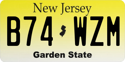 NJ license plate B74WZM