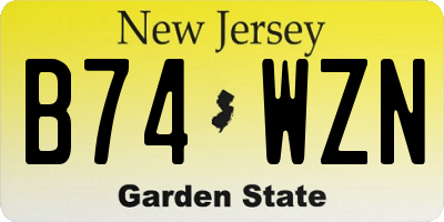 NJ license plate B74WZN