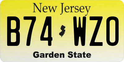 NJ license plate B74WZO