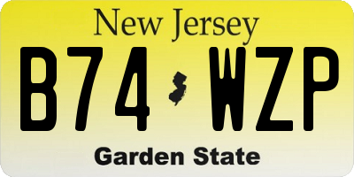 NJ license plate B74WZP