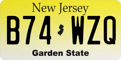 NJ license plate B74WZQ