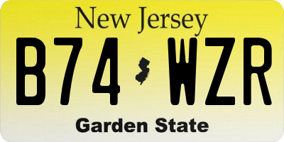 NJ license plate B74WZR