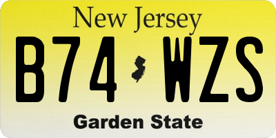 NJ license plate B74WZS
