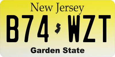 NJ license plate B74WZT