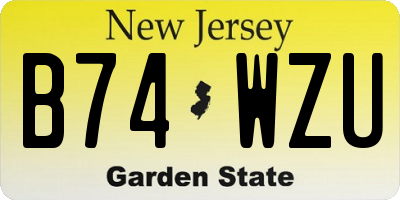 NJ license plate B74WZU