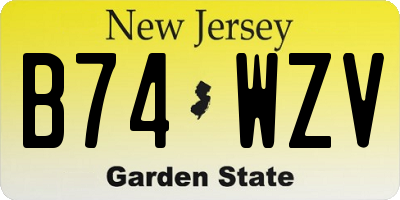 NJ license plate B74WZV