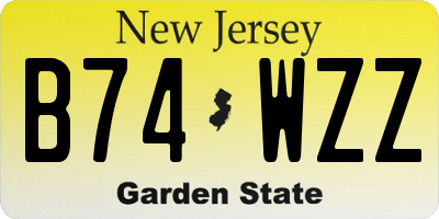 NJ license plate B74WZZ