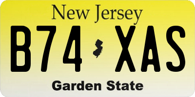 NJ license plate B74XAS