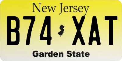 NJ license plate B74XAT