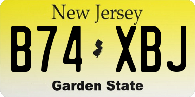 NJ license plate B74XBJ