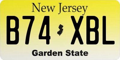 NJ license plate B74XBL