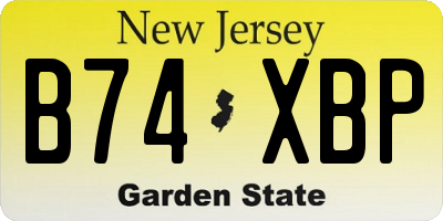 NJ license plate B74XBP