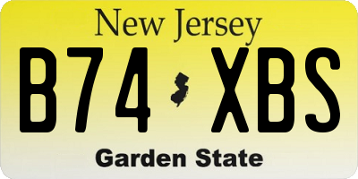NJ license plate B74XBS