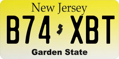 NJ license plate B74XBT