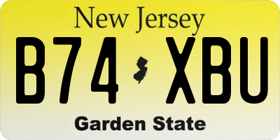NJ license plate B74XBU