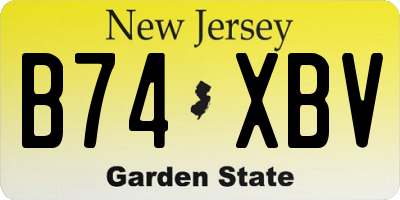 NJ license plate B74XBV