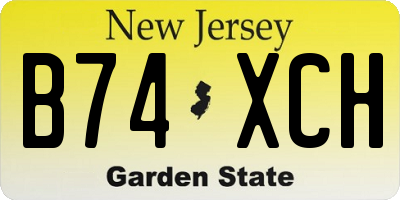 NJ license plate B74XCH