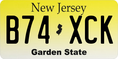 NJ license plate B74XCK