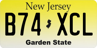 NJ license plate B74XCL