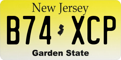 NJ license plate B74XCP