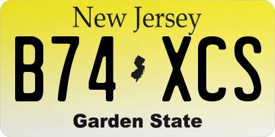 NJ license plate B74XCS