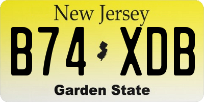 NJ license plate B74XDB