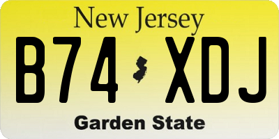 NJ license plate B74XDJ