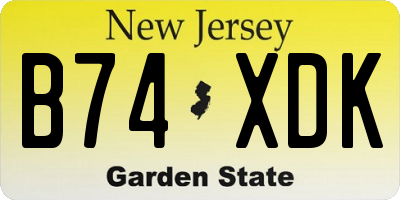 NJ license plate B74XDK