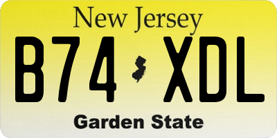 NJ license plate B74XDL