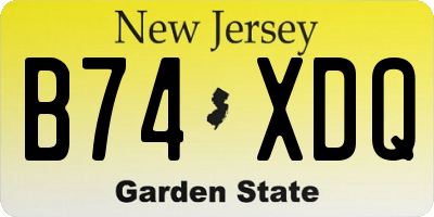 NJ license plate B74XDQ