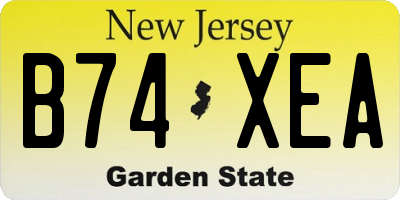 NJ license plate B74XEA