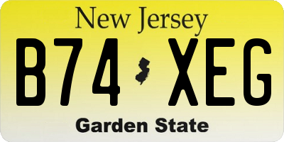 NJ license plate B74XEG