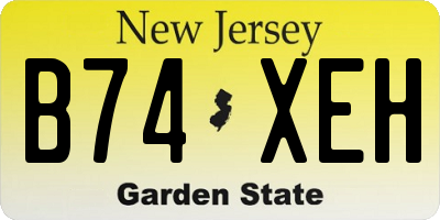 NJ license plate B74XEH