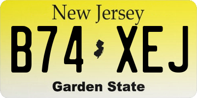 NJ license plate B74XEJ