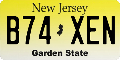 NJ license plate B74XEN