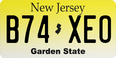NJ license plate B74XEO